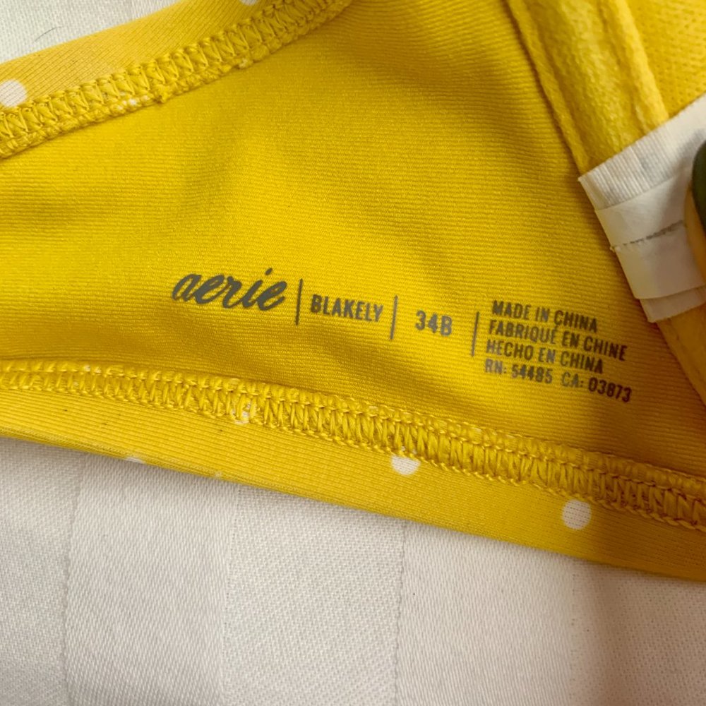 Aerie Yellow Polka Dot Bikini Top - Picture 5 of 10